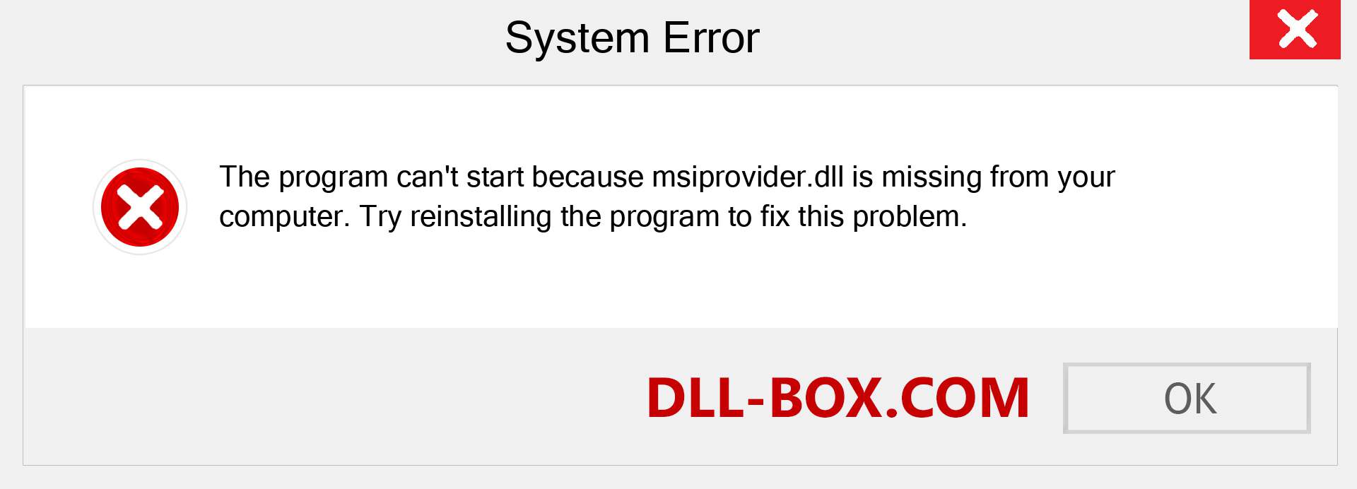  msiprovider.dll file is missing?. Download for Windows 7, 8, 10 - Fix  msiprovider dll Missing Error on Windows, photos, images